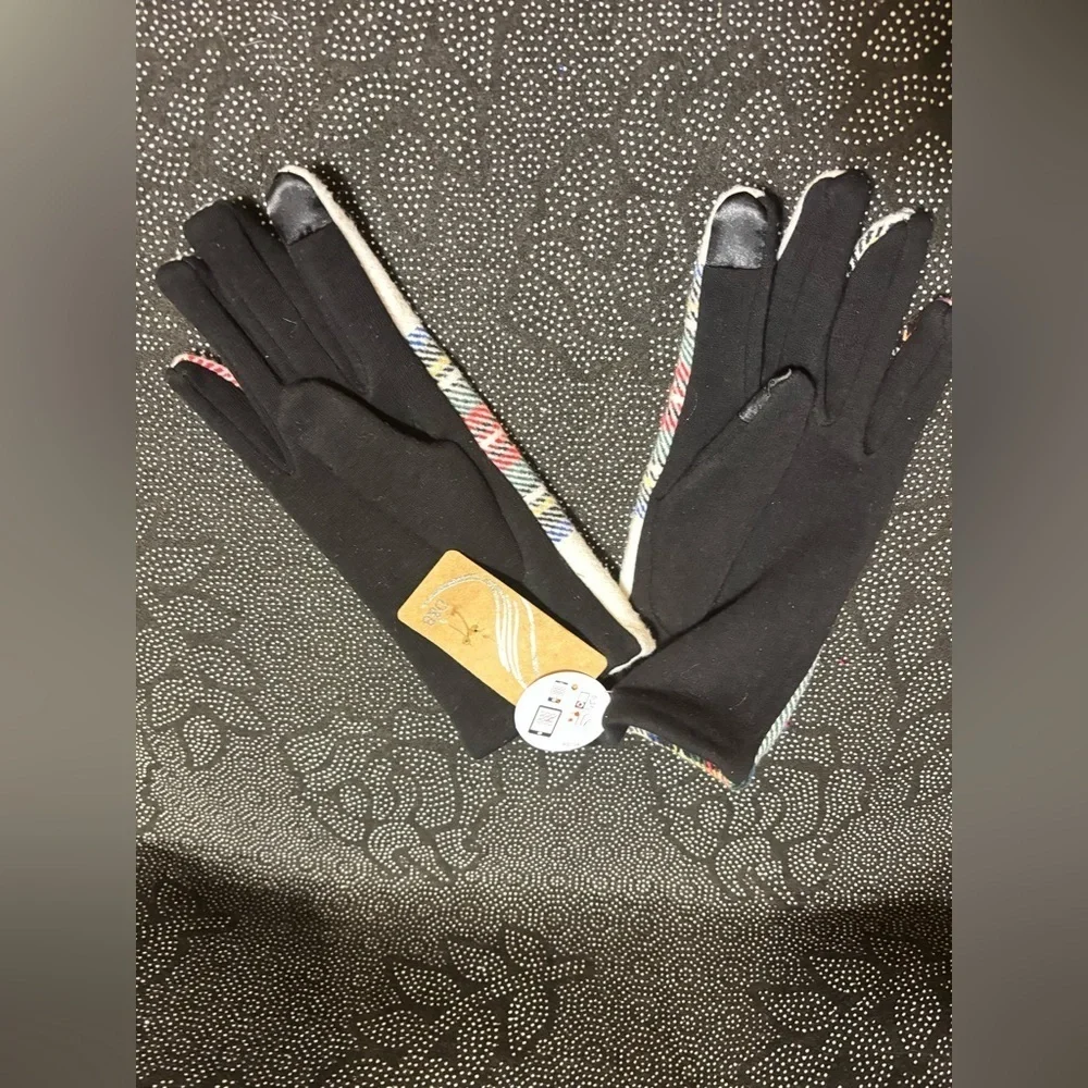 D&B Women’s Plaid Texting Gloves Touch NWT